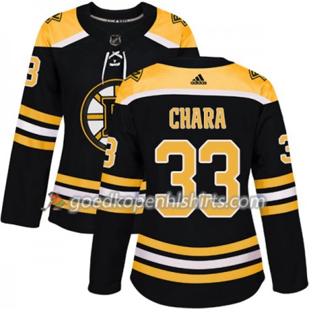Boston Bruins Zdeno Chara 33 Adidas 2017-2018 Zwart Authentic Shirt - Dames